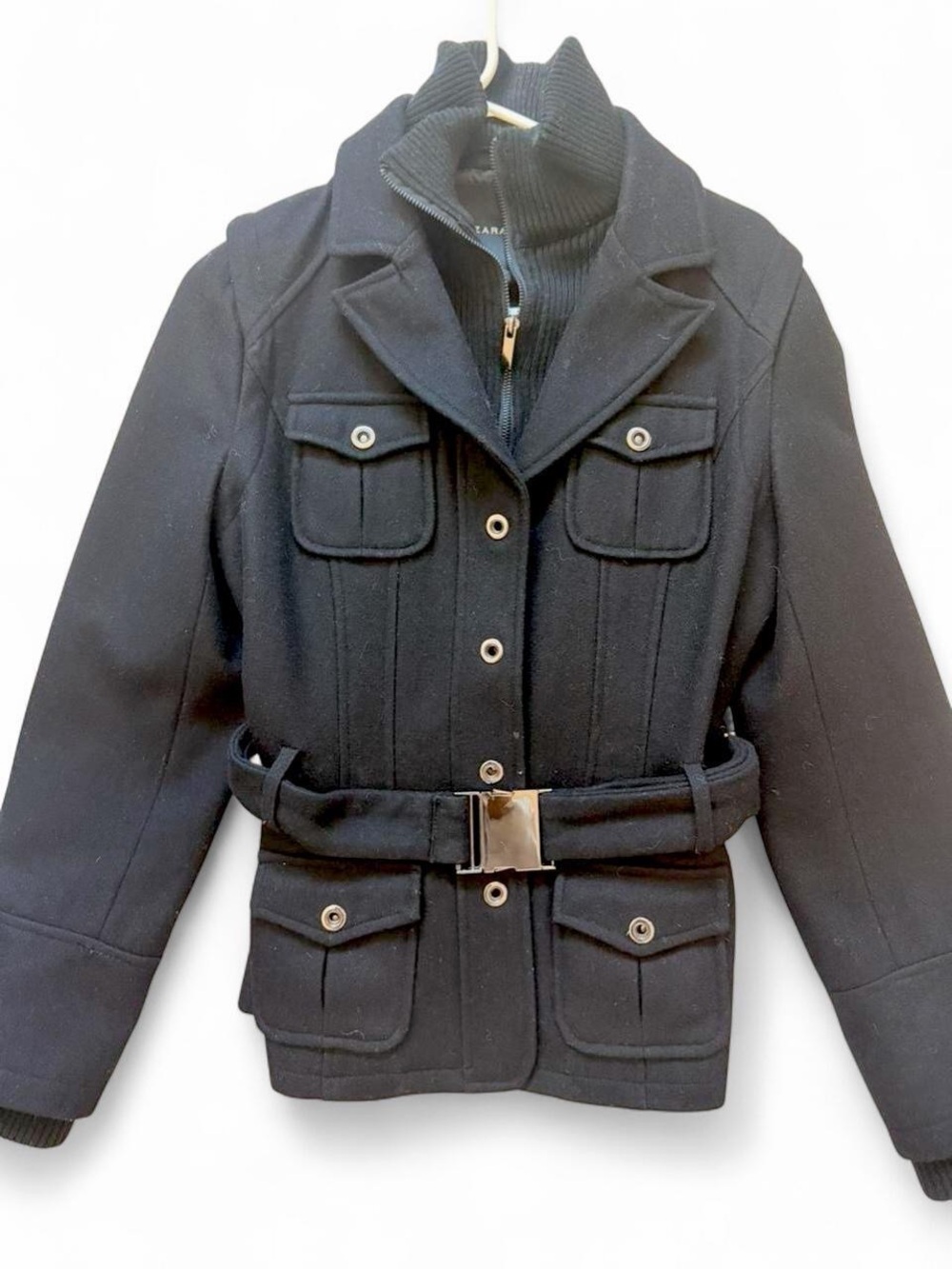 Zara Black Belted Utility Jacket